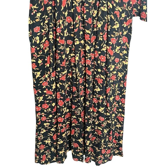 Vintage LL Bean Blue Floral Long Sleeve Maxi Dress Small Prairie Cottage Modest - Picture 3 of 14